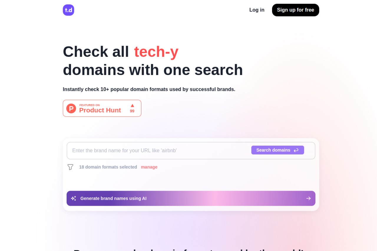 Techy Domains官网截图
