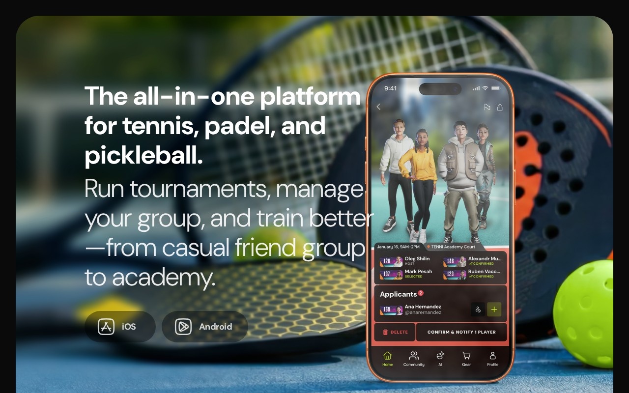 TENNI官网截图