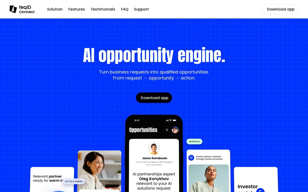TeqID – Connect官网截图