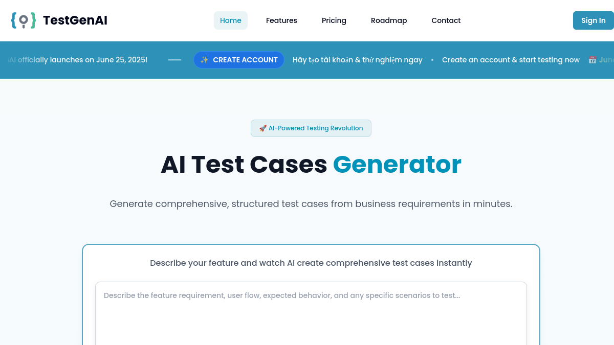 TestGenAI官网截图