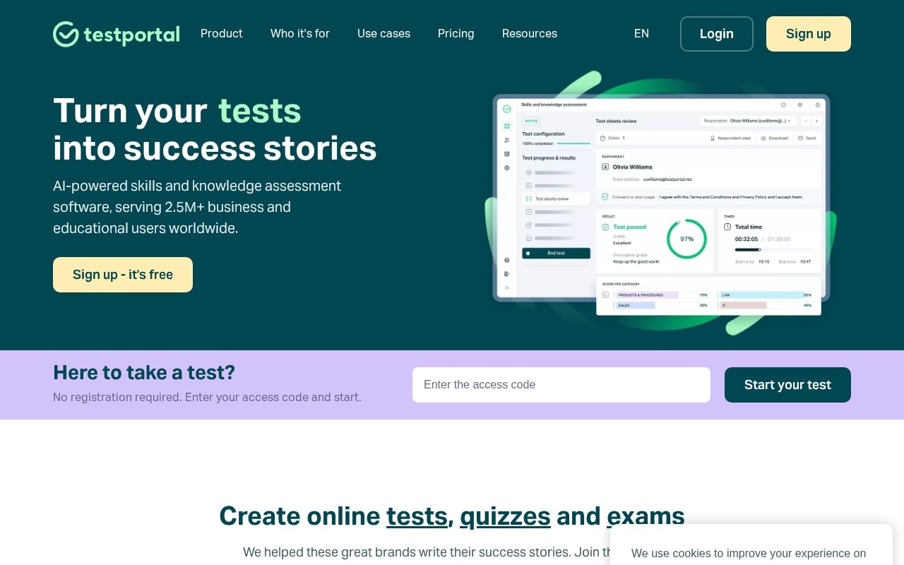 Testportal官网截图