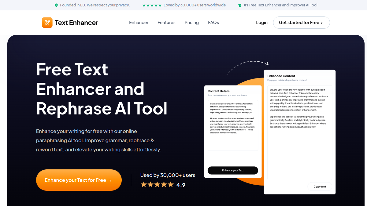Text Enhancer AI官网截图