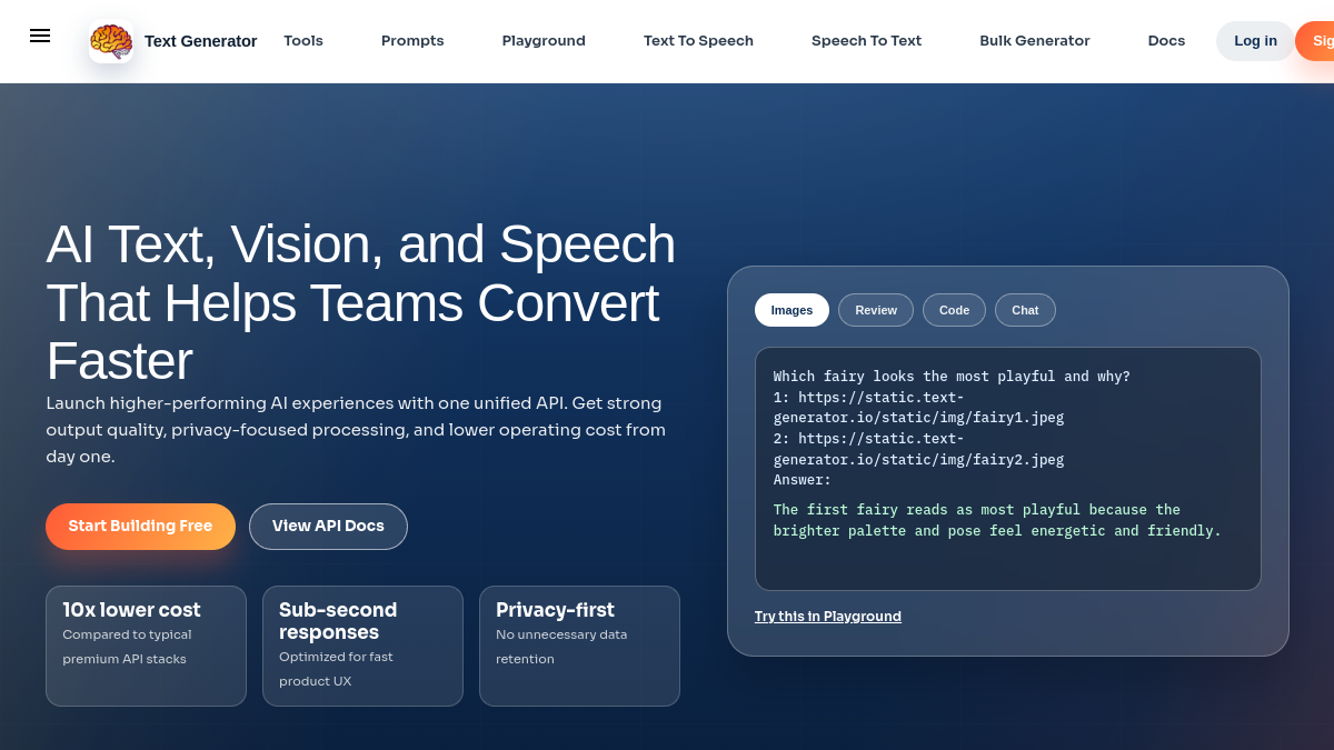 Text-Generator.io官网截图
