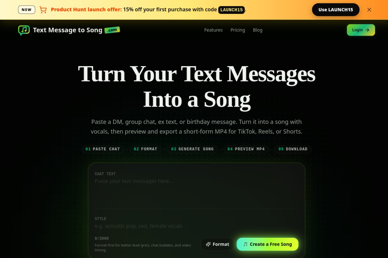 Text Message to Song官网截图
