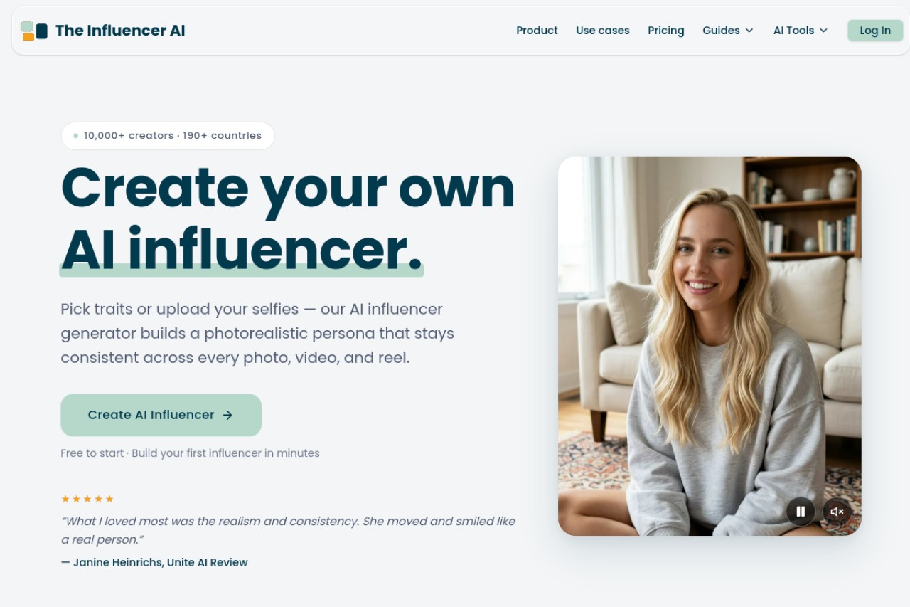 The Influencer AI官网截图