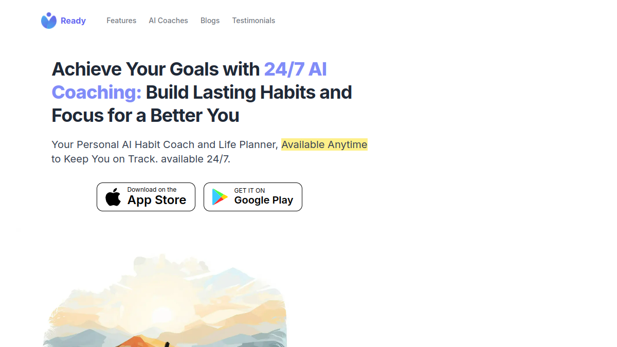 Ready AI Goal + Habit Tracker官网截图