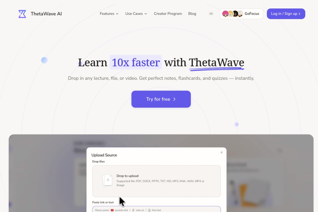 Thetawave AI官网截图