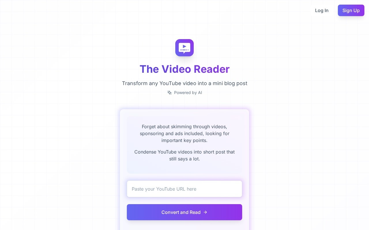 The Video Reader官网截图