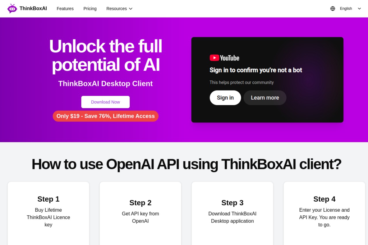 ThinkBoxAI官网截图