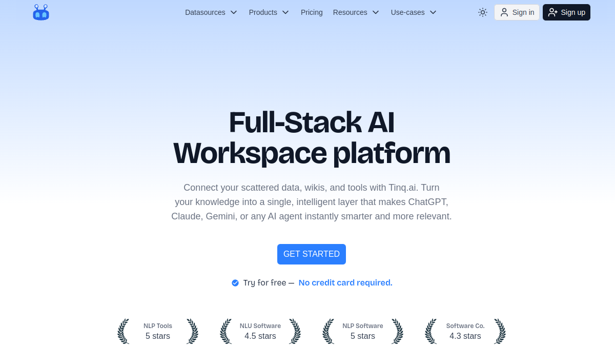Tinq.ai - NLP API官网截图
