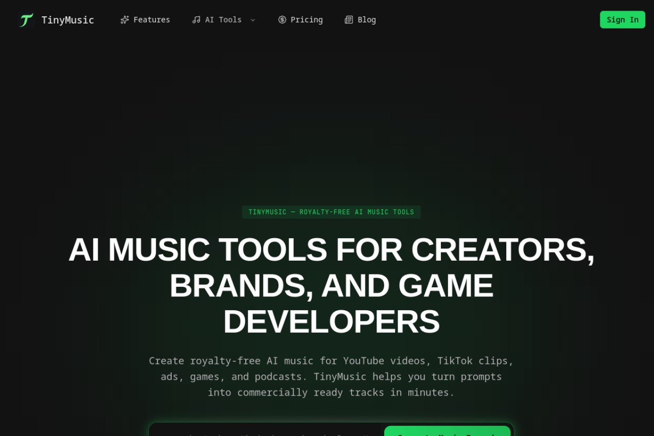 TinyMusic官网截图