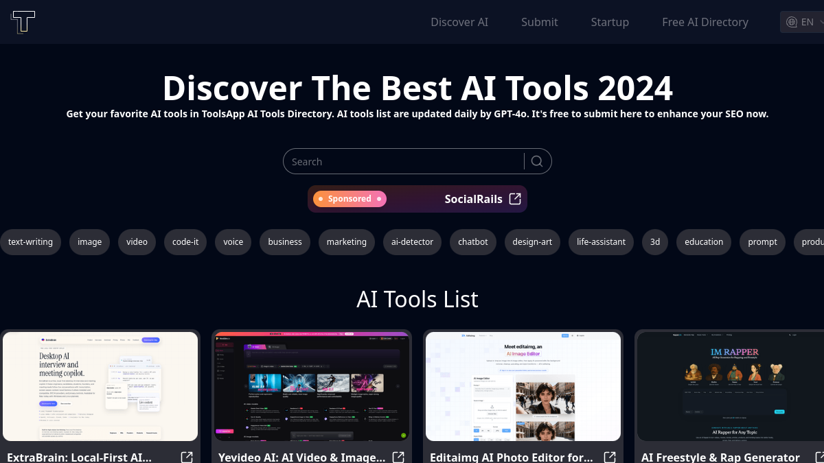 ToolsApp AI官网截图