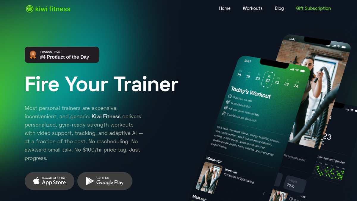 Kiwi Fitness官网截图