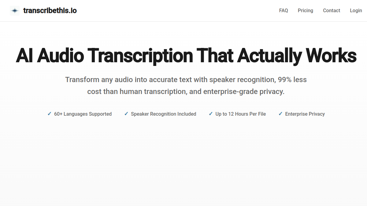 AI audio transcription官网截图