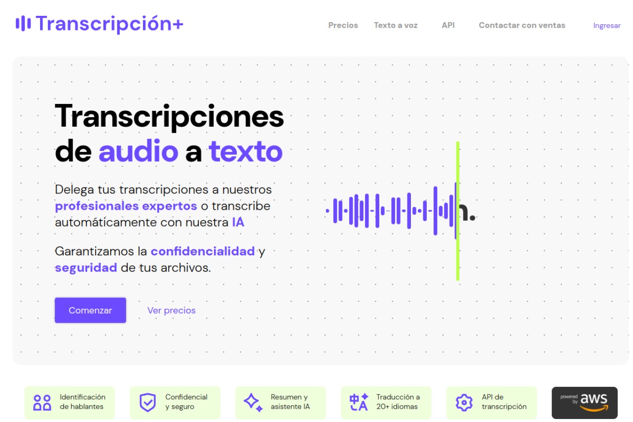 Transcripcion+官网截图