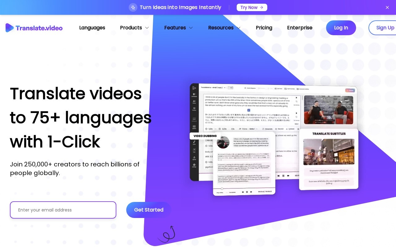 Translate.Video官网截图