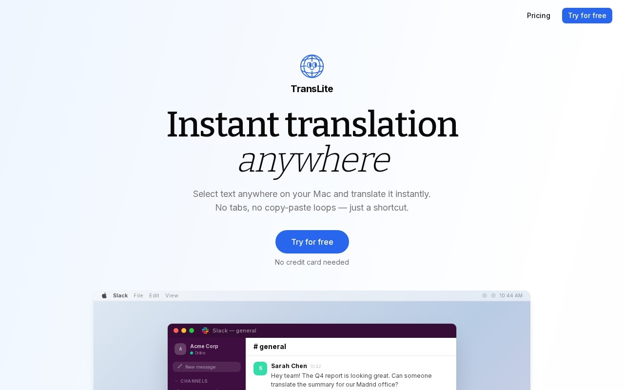 TransLite官网截图