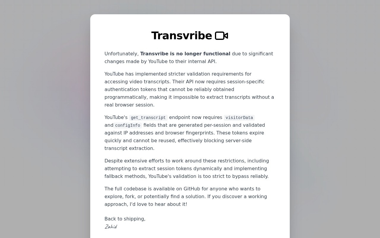Transvribe官网截图