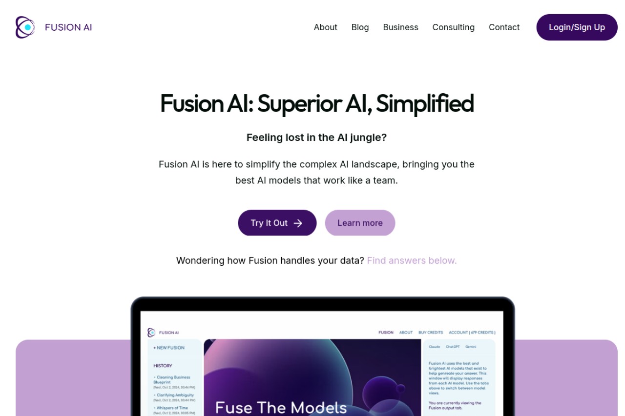 Fusion AI官网截图