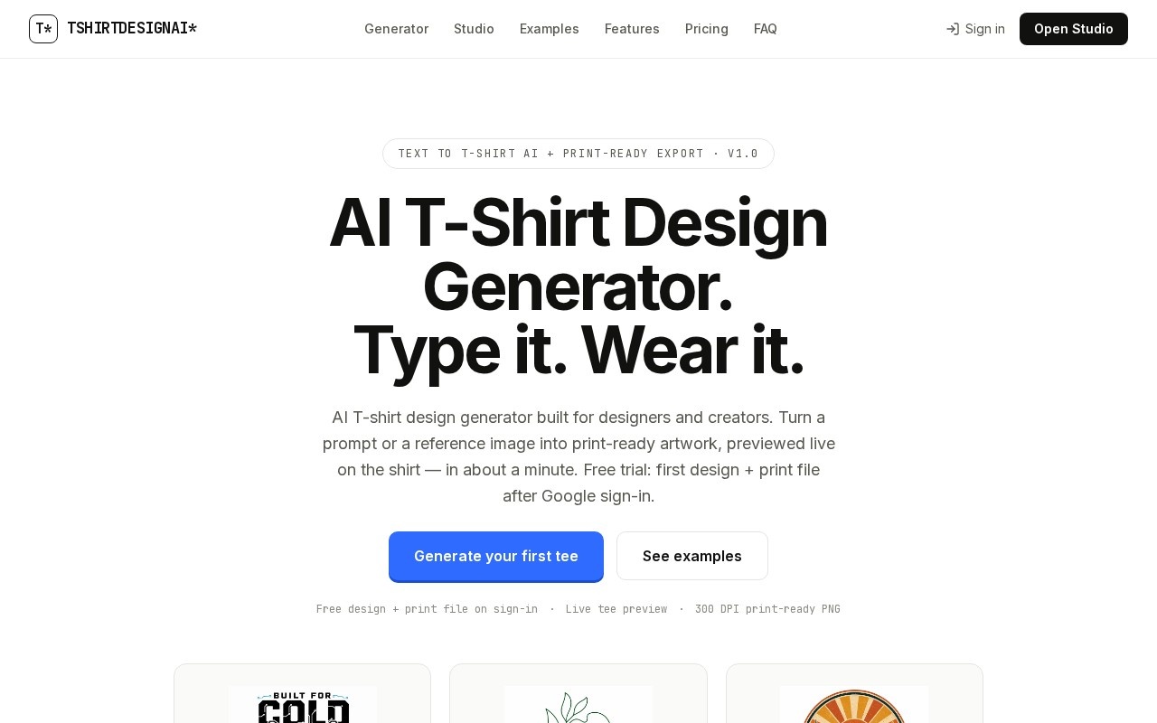 T-Shirt Design AI官网截图