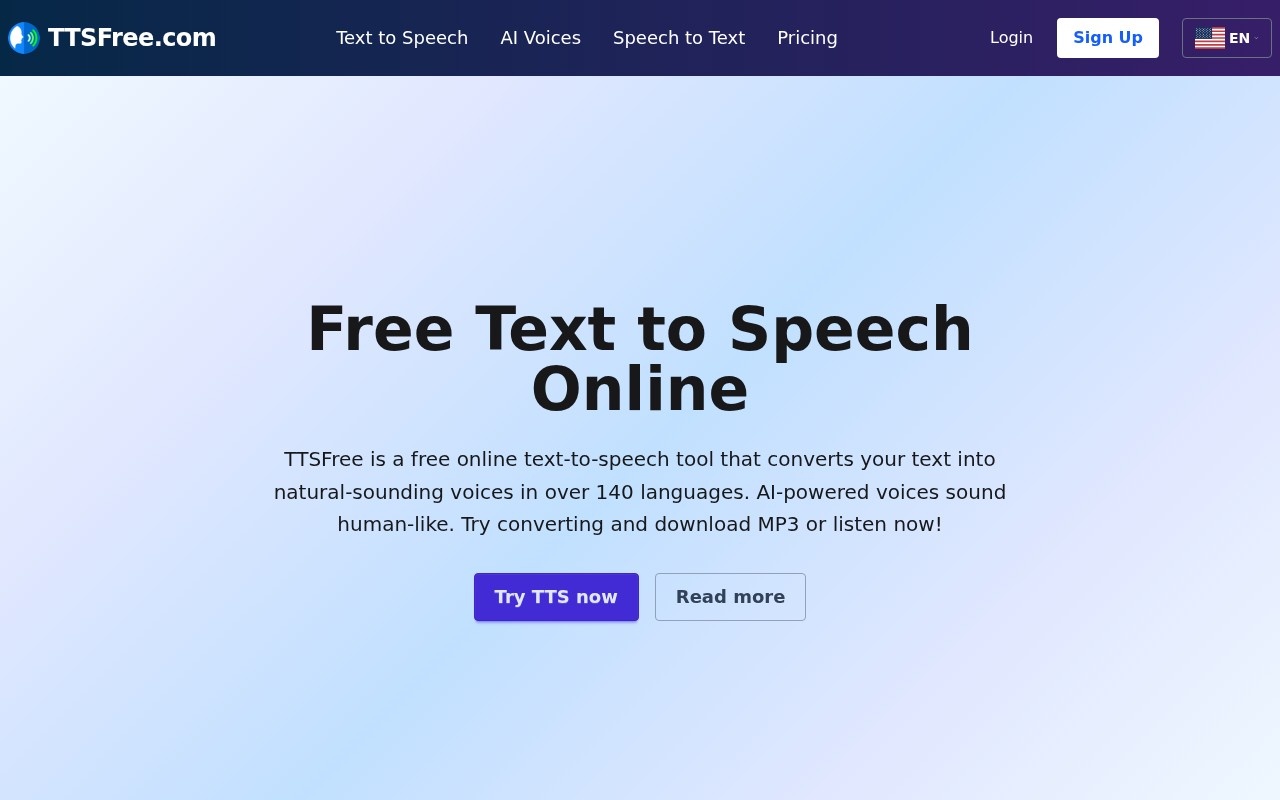 TTSFree官网截图