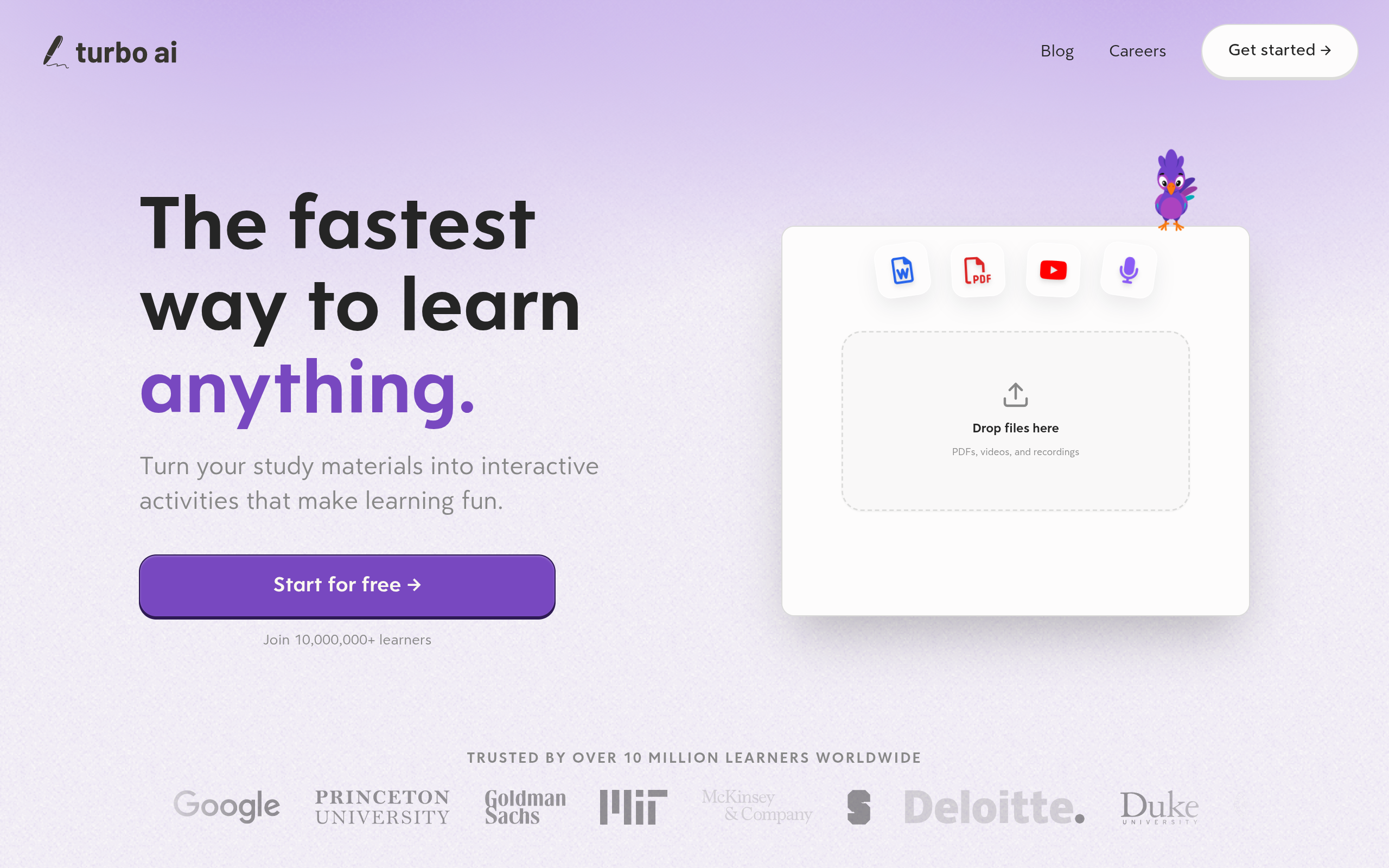 TurboLearn AI官网截图