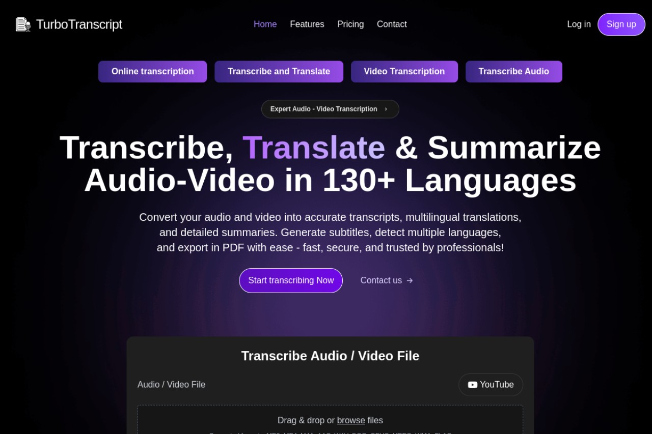 TurboTranscript官网截图
