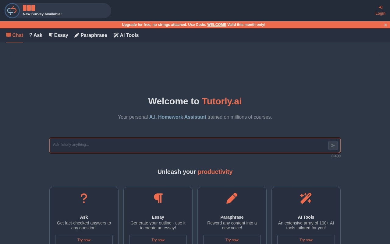 Tutorly.ai官网截图