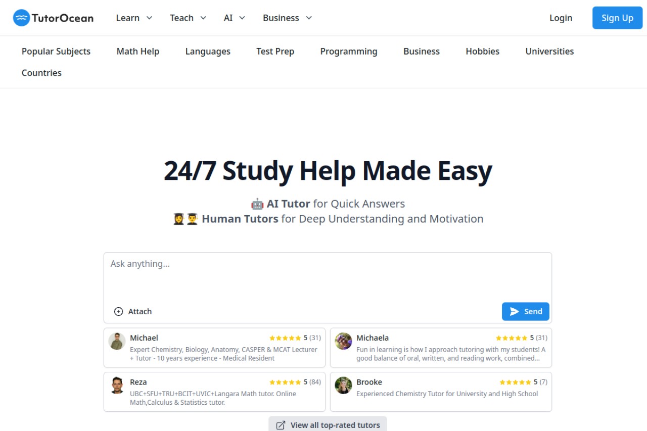 tutorocean.com官网截图