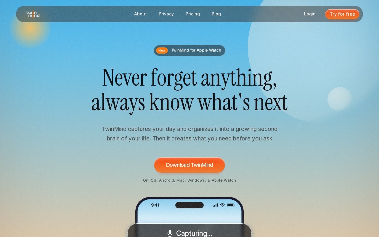 TwinMind官网截图