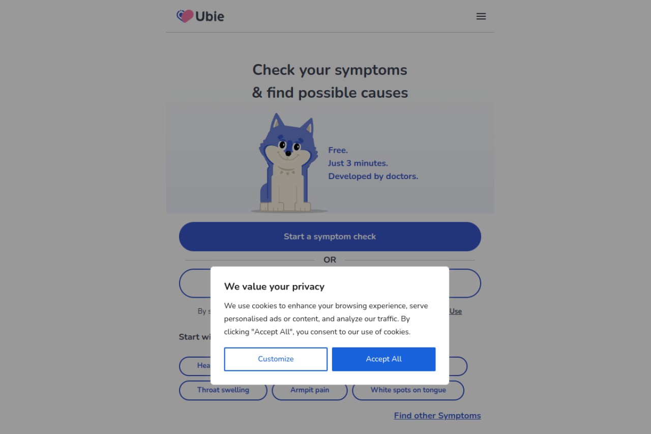 Ubie官网截图