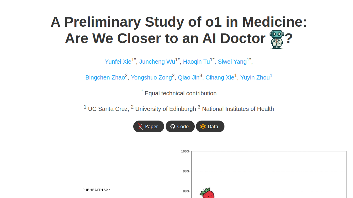 o1 in Medicine官网截图