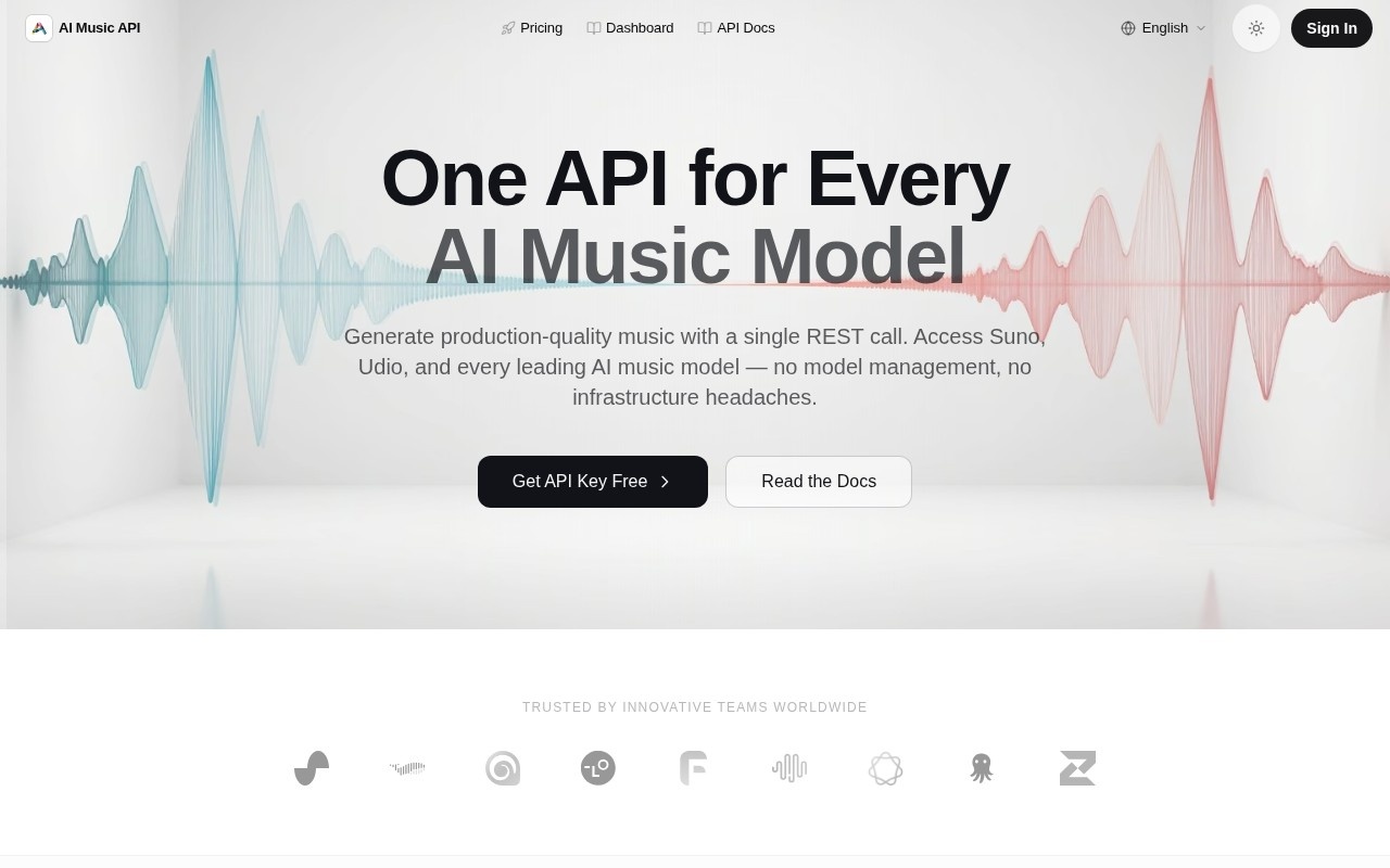 AI Music API官网截图