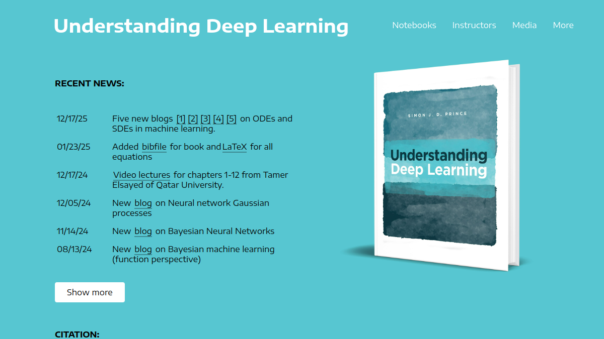 Understanding Deep Learning官网截图