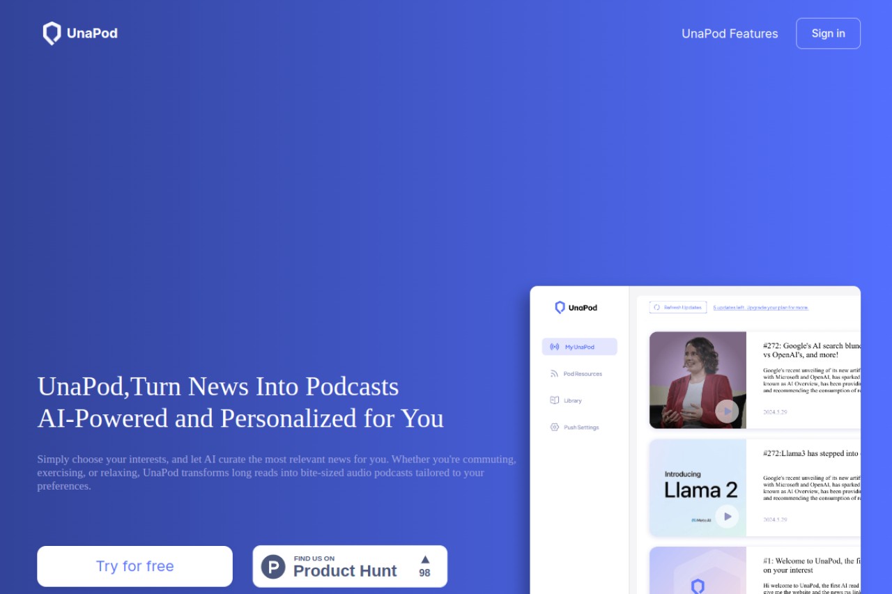 UnaPod官网截图