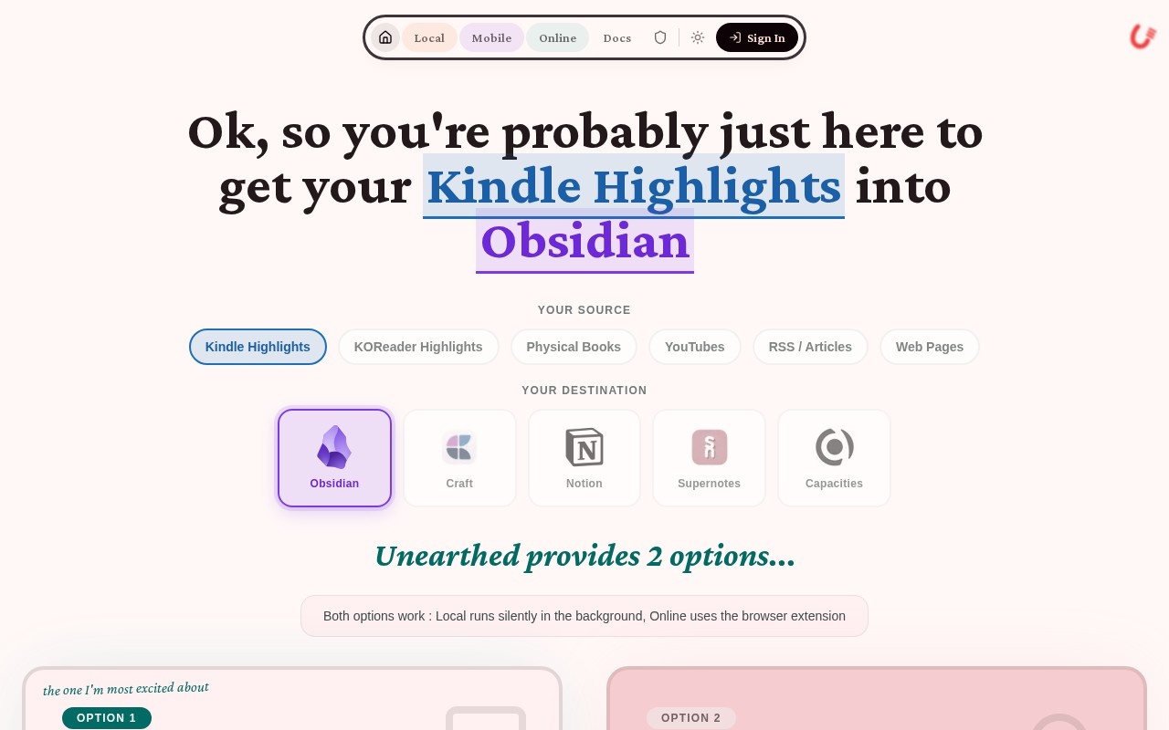 Unearthed官网截图