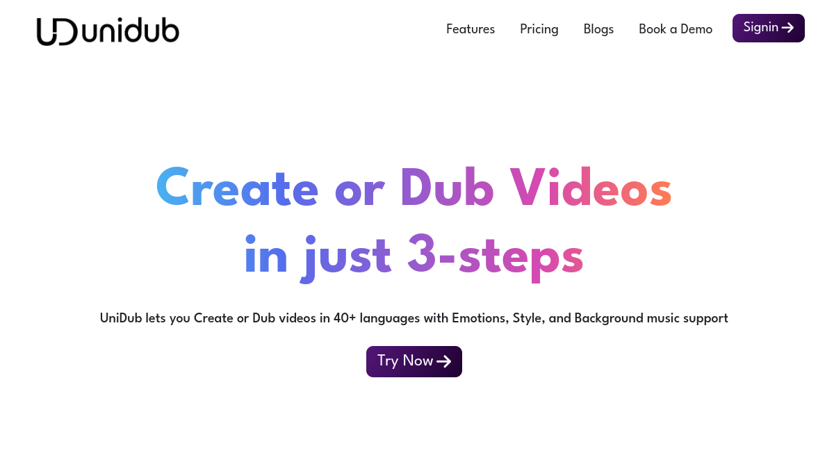 UniDub.co官网截图