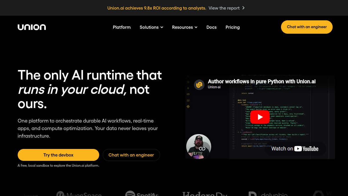 Union Cloud官网截图