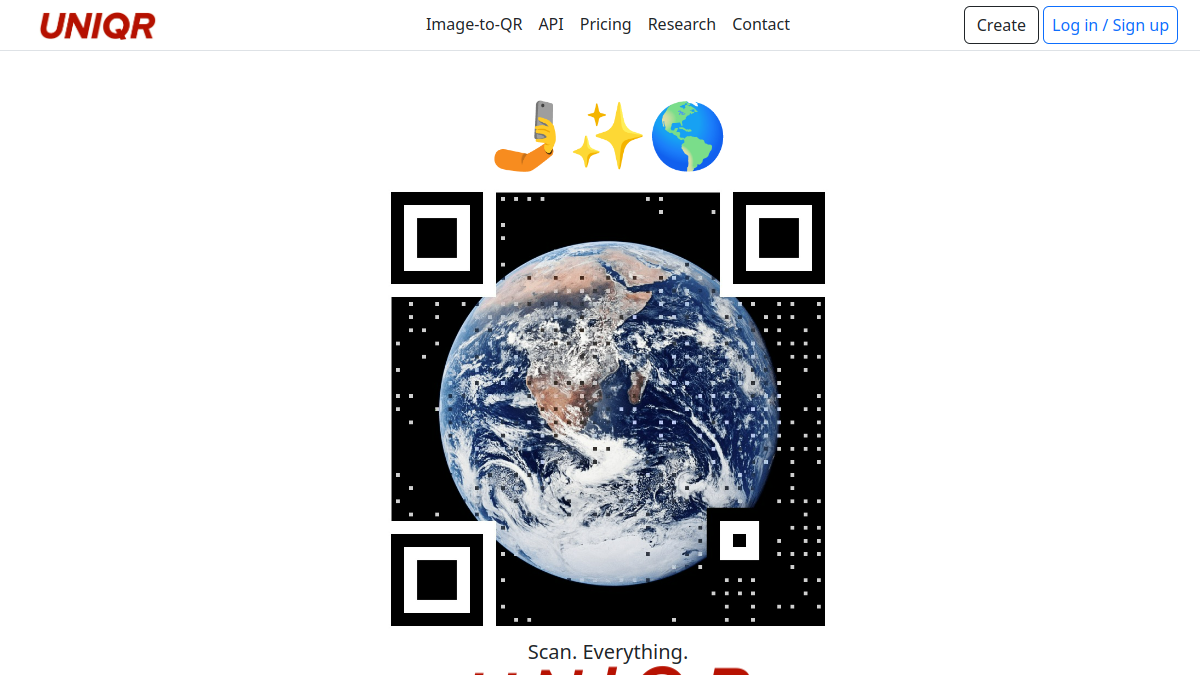 UNIQR官网截图