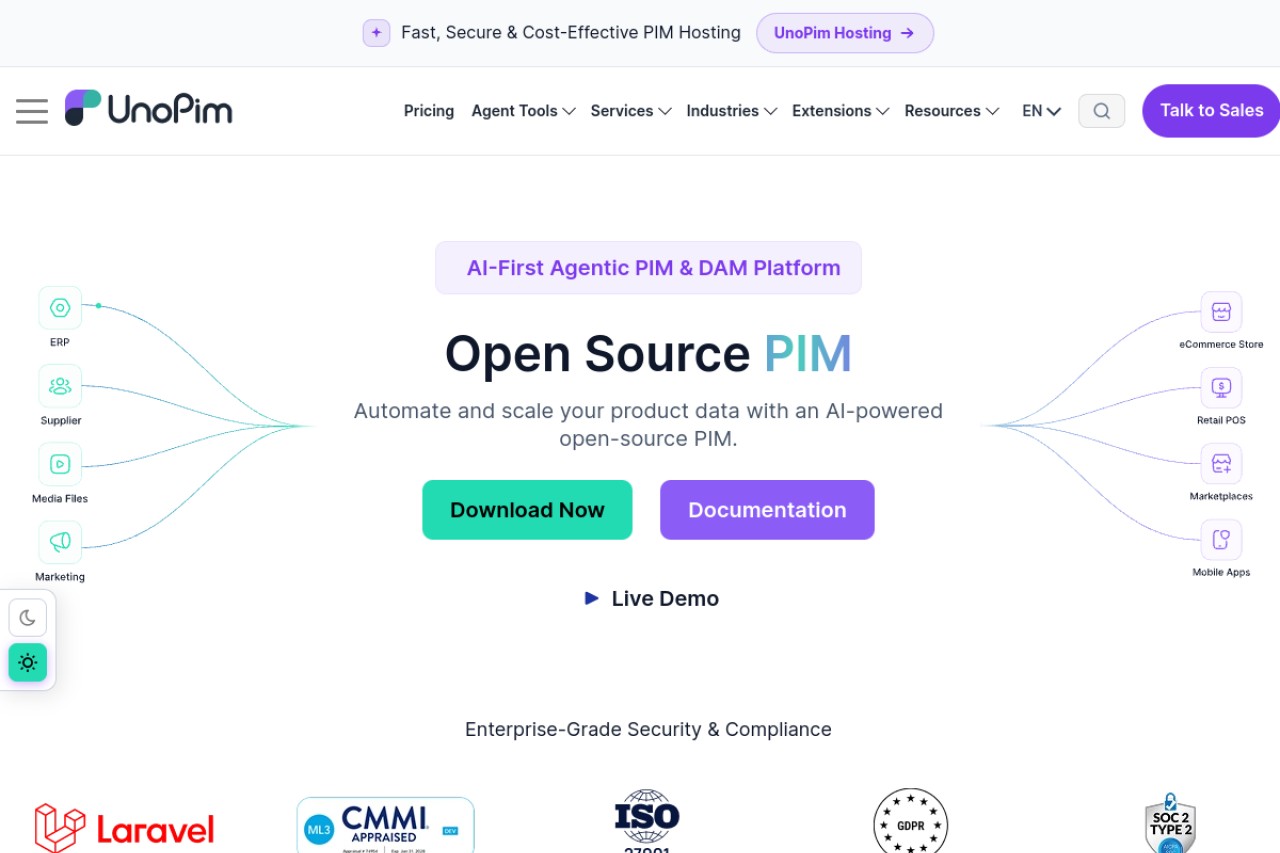 UnoPim Shopware 6 Connector官网截图