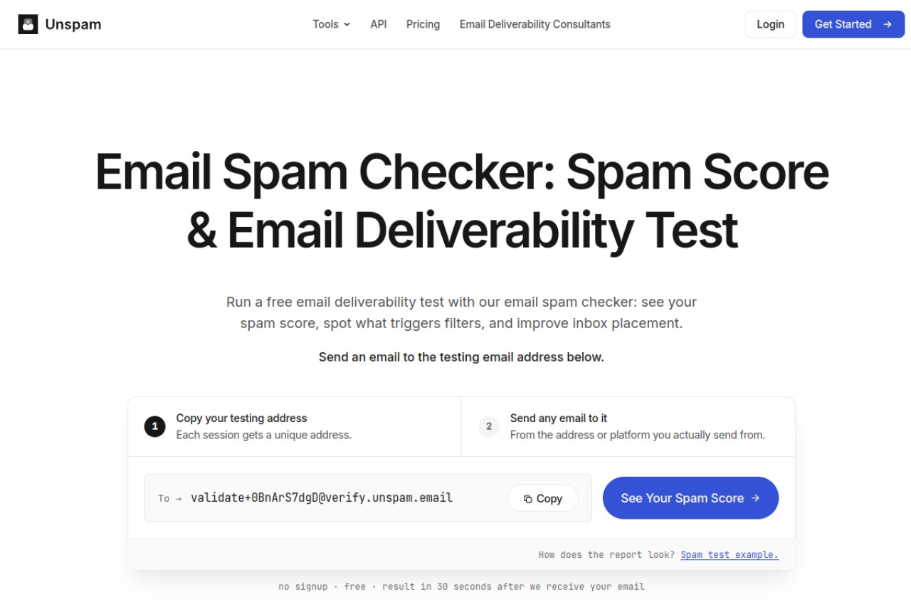Unspam官网截图