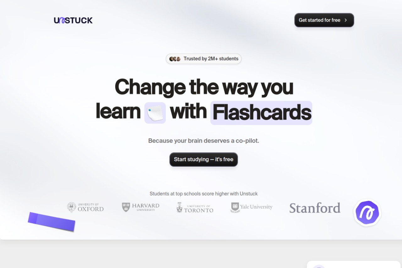 Unstuck AI官网截图