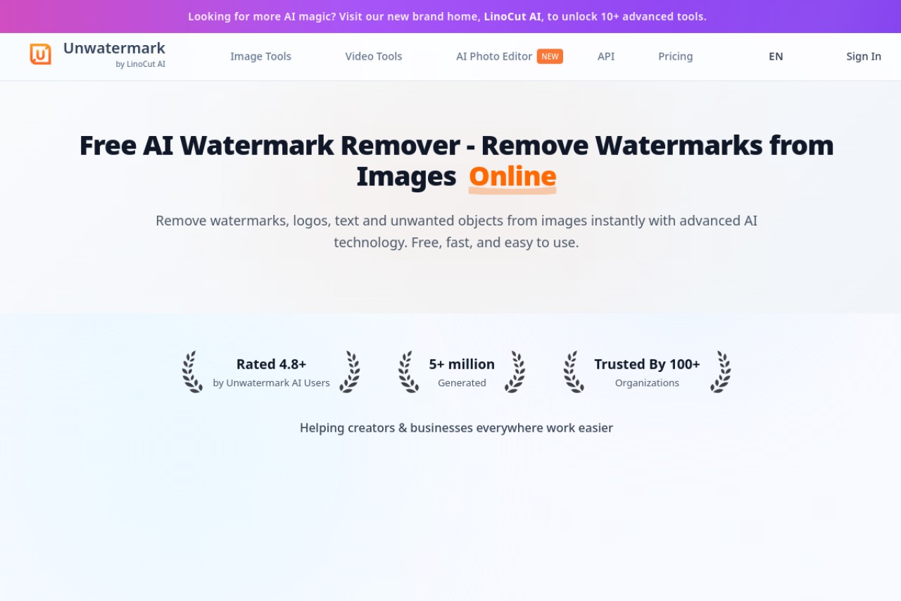 Unwatermark AI官网截图