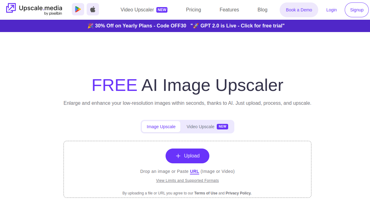 AI Image Upscaler by Upscale.media官网截图