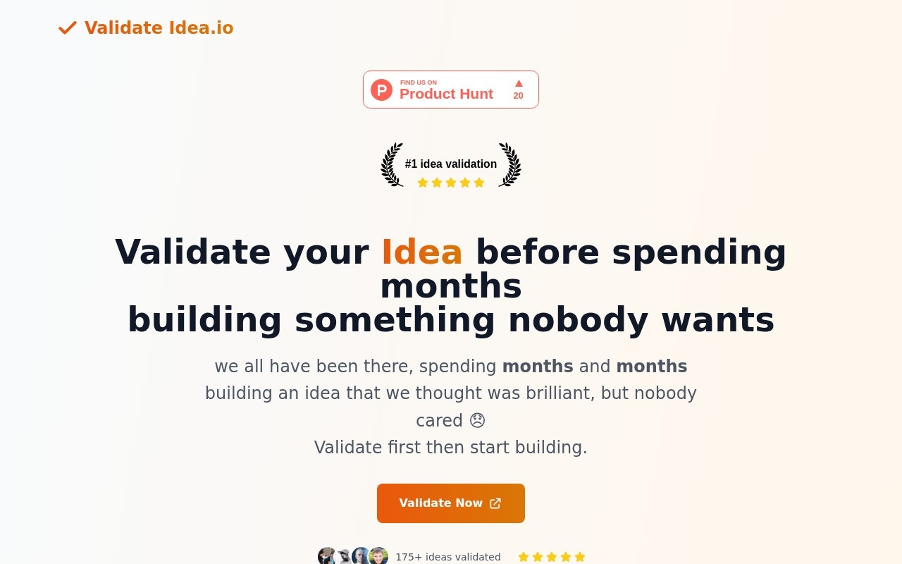 ValidateIdea.io官网截图