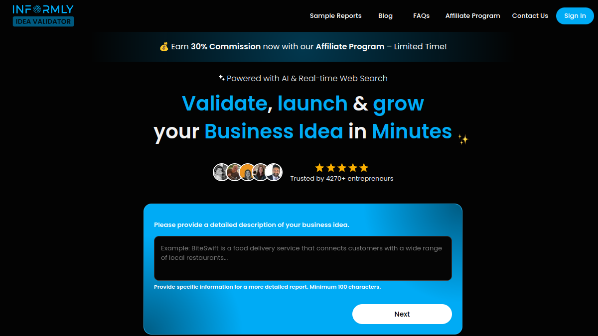Idea Validator官网截图