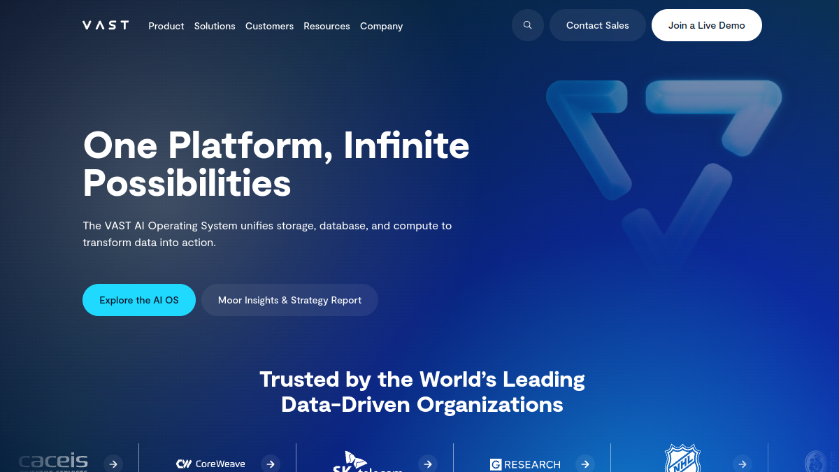 VAST Data Platform官网截图