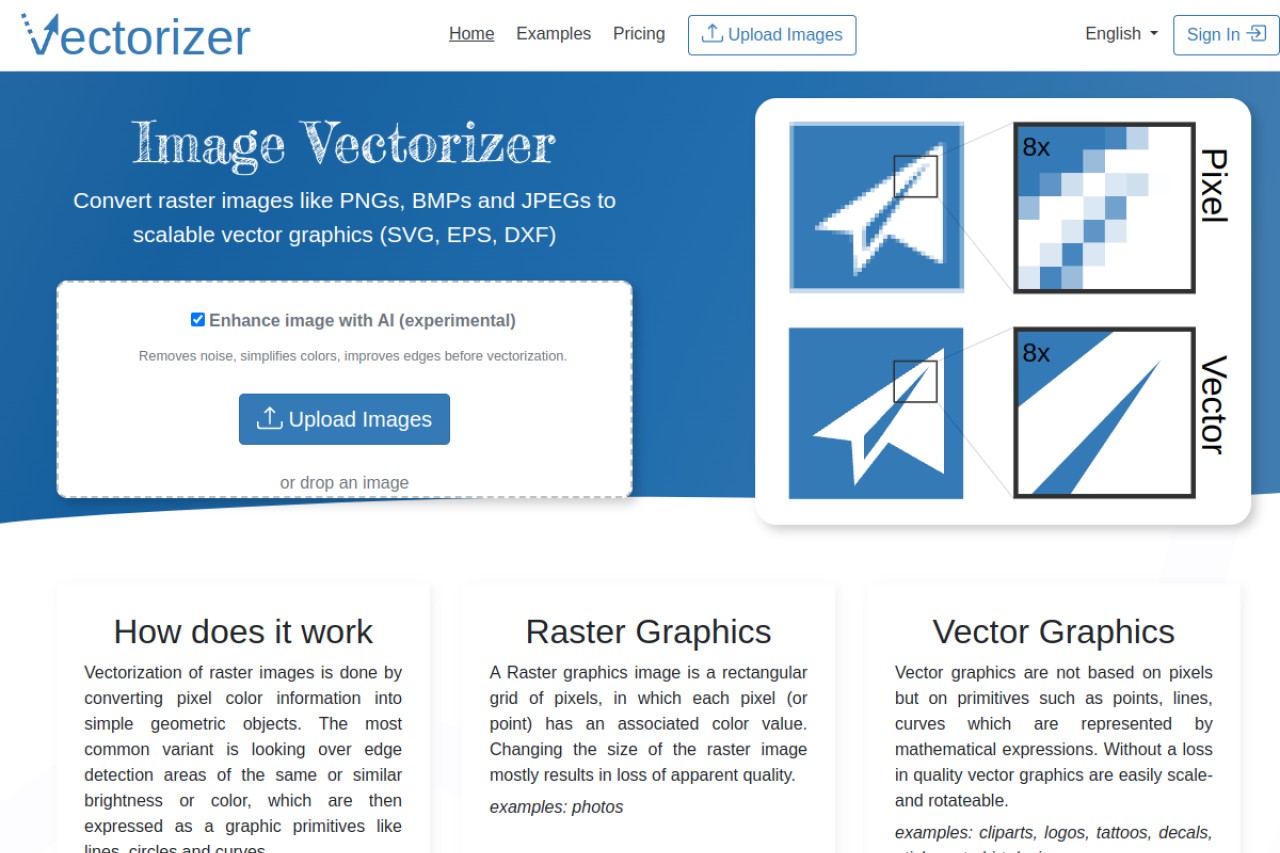 Vectorizer.io官网截图