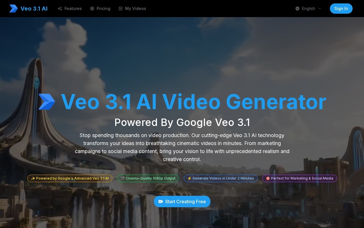 Veo 3.1 AI Video Generator官网截图