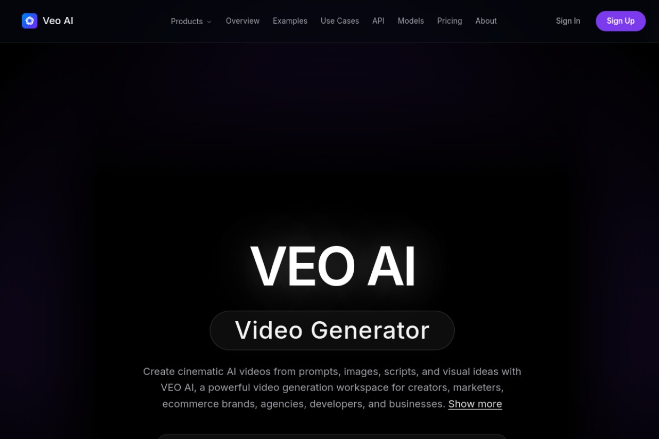 Veo Ai官网截图